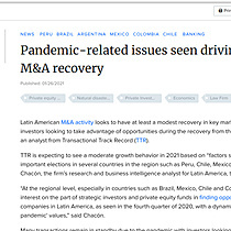 Pandemic-related issues seen driving LatAm M&A recovery
